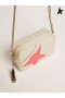 Golden Goose Off-white Star Borsa in pelle martellata, fucsia Golden Goose stelle con glitter iridescenti bianco rosso fucsia