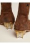 Golden Goose Star stivali in marrone cerato in pelle scamosciata con tacco scultura con una finitura metallica marrone