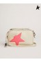 Golden Goose Off-white Star Borsa in pelle martellata, fucsia Golden Goose stelle con glitter iridescenti bianco rosso fucsia