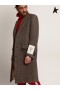Golden Goose Golden collection monopetto cappotto in lana a spina di pesce con tessere in beige e il grigio antracite Beige grigio scuro