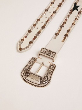 Golden Goose pizzo cintura in pelle bianco e colorato con borchie bianco