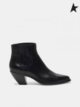 Golden Goose Tramonto ankle boots in pelle nera arancione nero sneakers