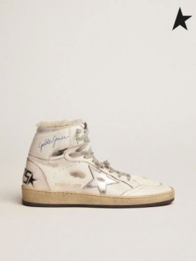 Golden Goose Cielo di Stelle scarpe da ginnastica con firma sulla caviglia e la fodera shearling bianco