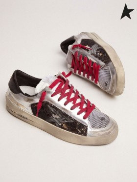 Golden Goose Limited Edition LABORATORIO d'argento e animale-stampa Stardan sneakers rosso