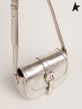Golden Goose Piccolo Rodeo Borsa in pelle laminata argento argento