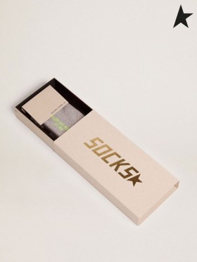 Golden Goose grigio Melange calze con difficoltà dettagli e righe bicolore marrone borgogna giallo