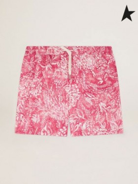 Golden Goose Elvis Golden Resort Capsule collection pugili in vintage red con contrasto bianco toile de jouy stampa rosso