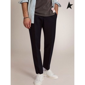 Golden Goose Golden Collection Milano pantaloni blu scuro di lana blu scuro