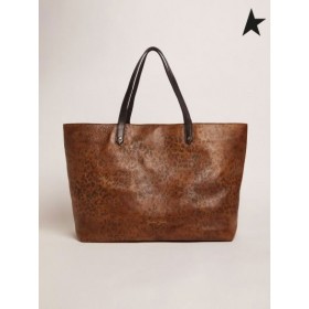 Golden Goose Pasadena Borsa con stampa del leopardo e nero a contrasto maniglie leopard oro colore nero