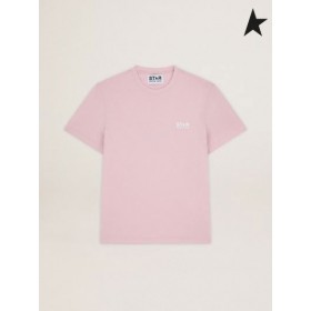Golden Goose Lavanda Stella rosa collezione di T-shirt con il logo bianco e lavender pink