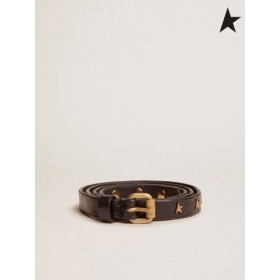 Golden Goose Molly cintura in pelle nera con stella-a forma di borchie nero