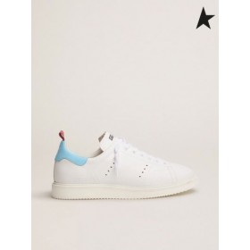 Golden Goose White Starter LTD scarpe da ginnastica con la luce blu scheda di tacco bianco azzurro