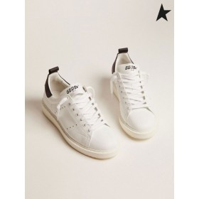 Golden Goose Starter sneakers in pelle nera con scheda di tacco nero rosso colore oro