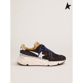 Golden Goose Suola di Scarpe da Corsa scarpe da ginnastica nero in difficoltà tela con multi-foxing nero