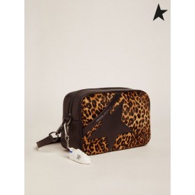 Golden Goose Stelle Borsa in leopard print, pony pelle leopardo Nero