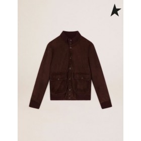 Golden Goose Golden collection volo giacca marrone scuro in pelle scamosciata marrone scuro