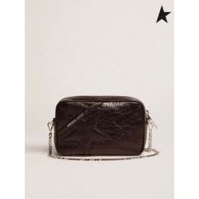 Golden Goose Mini Star di Borsa in colore nero lucido con pelle tono su tono, black star
