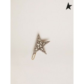 Golden Goose Stelle Jewelmates collection in pizzo chiusura con clip vecchio di colore oro con cristalli applicati color oro