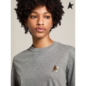 Golden Goose Melange grigio collezione Star T-shirt con stella d'oro sulla parte anteriore grigio