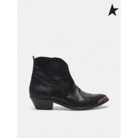 Golden Goose Giovani ankle boots in pelle con cowboy decorazione in stile nero scarpe da ginnastica