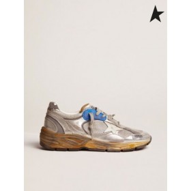 Golden Goose Argento Papà-Star sneakers con finitura angosciata argento
