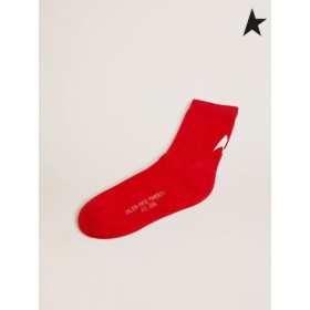 Golden Goose Rosso calze di cotone bianco Golden Goose star marrone bianco rosso colore oro
