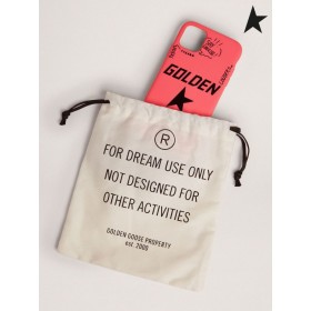 Golden Goose Fucsia Custodia per iPhone 12 e 12 Pro contrasto con scritte nere e fucsia