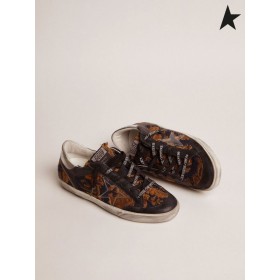 Golden Goose Super Star Penstar LABORATORIO di sneakers in tessuto jacquard broccato con PVC stelle d'argento nero