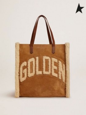 ゴールデング、北-南カリフォルニアバッグ、スエードレザー shearling ーでのコーヒー