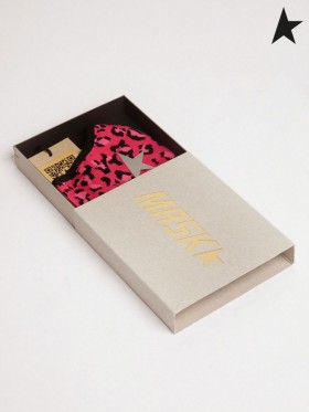 ゴールデングース牡丹leopard-印刷ゴールデンフェイスマスクとシルバースターが牡丹黒ピンク