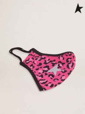 ゴールデングース牡丹leopard-印刷ゴールデンフェイスマスクとシルバースターが牡丹黒ピンク