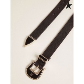 ゴールデングースブラックレザーヒルベルトとのトーン-シュバックル黒