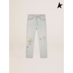 ゴールデングースの黄金の回収紙ジーンズと痛治療青