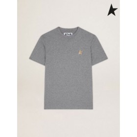 ゴールデングースグレーメランジェスターコTシャツゴールドスターのフロントグレー