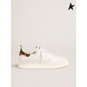 ゴールデングーススターターのスニーカーとの迷彩ヒールブ白色迷彩