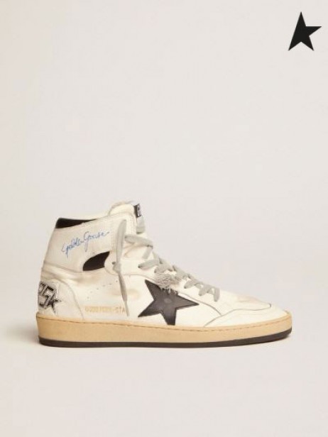Golden Goose Sky-Stjerners joggesko med signatur på ankelen og sort skinn og hvit setter