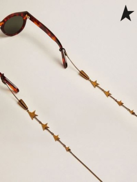 Golden Goose Stjerners Jewelmates samling briller kjede i gamle gull farge