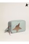 Golden Goose Aquamarine Stjerners Bag laget av hamret skinn med mørk sølv stjerne lys turkis