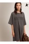 Golden Goose Golden collection T-skjorte dress i antrasitt grå med en fortvilet behandling mørk grå