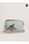 Golden Goose Aquamarine Stjerners Bag laget av hamret skinn med mørk sølv stjerne lys turkis