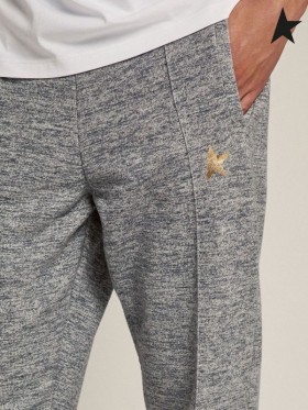 Golden Goose grå Melange Doro-Stjerners samling jogge bukser med gull stjerne på front-grå