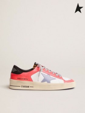 Golden Goose LAB Limited Edition Stardan joggesko i craquelé skinn og ponni huden blå leopard