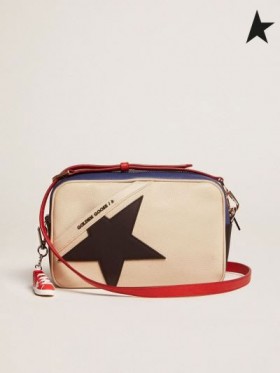 Golden Goose Stjerners Bag laget av grus skinn med sort stjerne Hud Farge