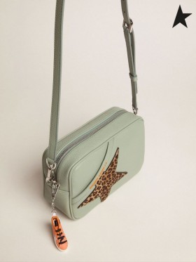 Golden Goose Sage Stjerners Pose med leopard-print ponni hud-stjerners red