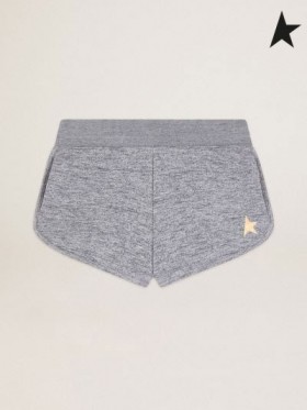 Golden Goose grå Melange Diana Stjerners collection shorts med gull stjerne på front-grå