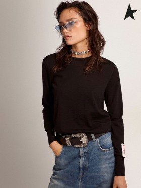 Golden Goose Golden samling round-hals genser i svart ull svart