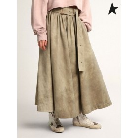 Golden Goose Journey samling Etella bell-formet skjørt i hånd-farget militær-grønn nylon grønn