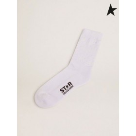 Golden Goose White Star samling sokker med kontrasterende 3D-stjerner og hvit logo