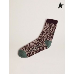 Golden Goose Animal-print sokker med en blackberry-base og militær-grønn detaljer brun svart grønn gull farge