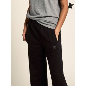 Golden Goose Svart Dorotea Stjerners samling jogge bukser med tone-på-tone stjerne på front-sort